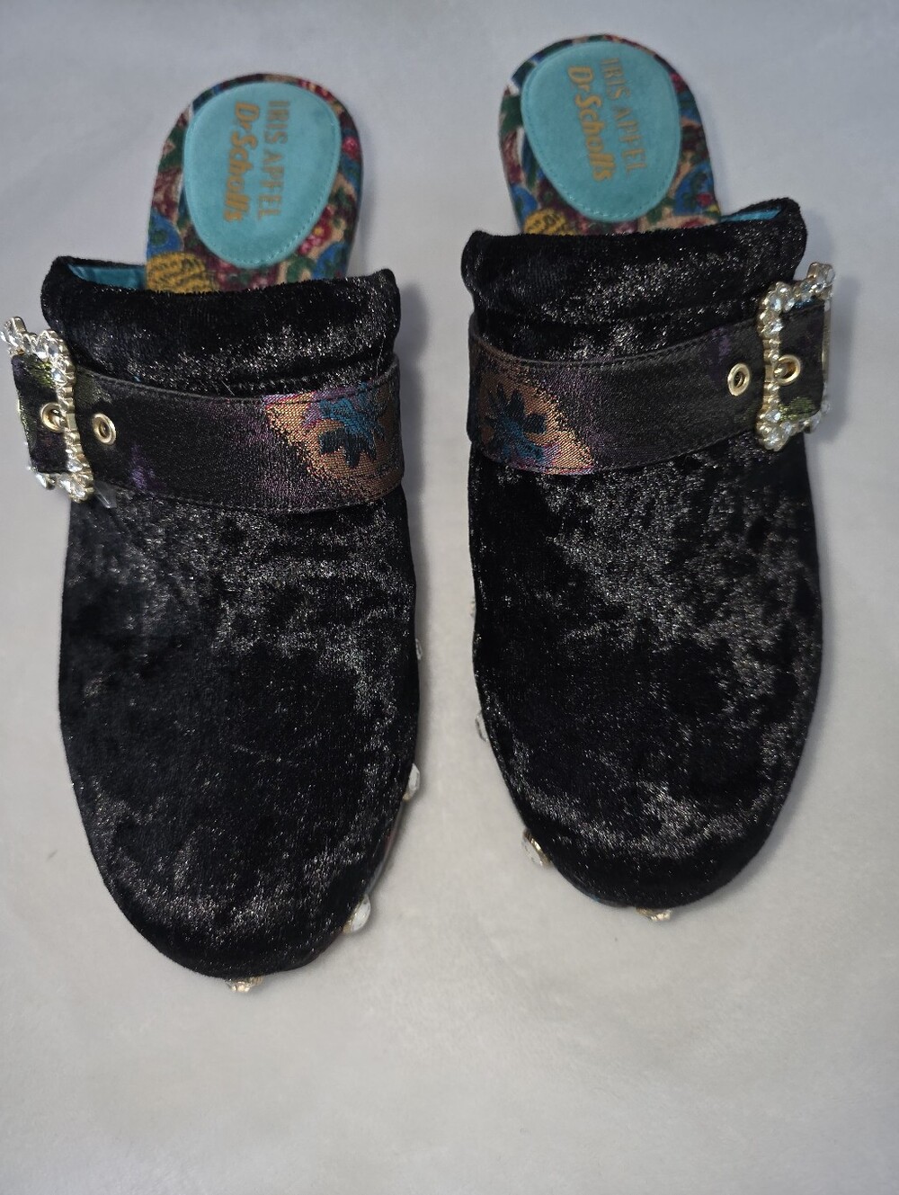Dr. Scholl's Black Velvet X Iris Apfel Original Joy Clogs
